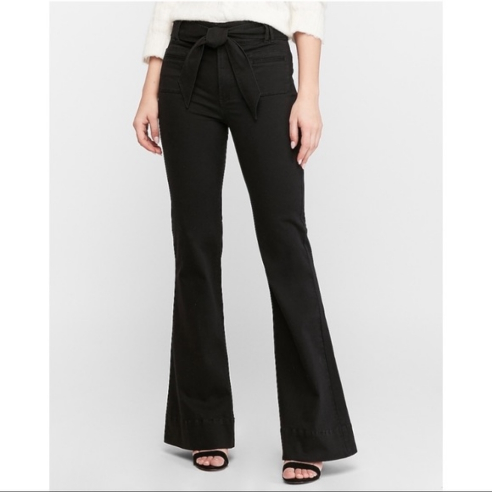 NWT EXPRESS belted bell flare high rise size 2 Regular